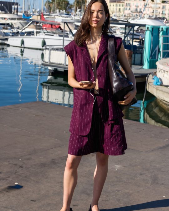 Костюм Bordeaux Tailored Vest & Shorts Set