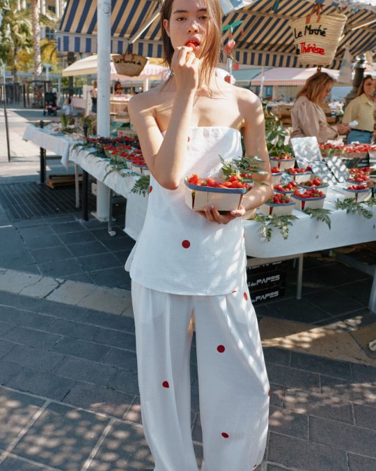 Костюм Ivory Polka Dot Strapless Set