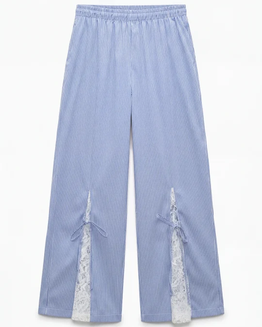 Штани Sky Stripe Lace-Detail Pants